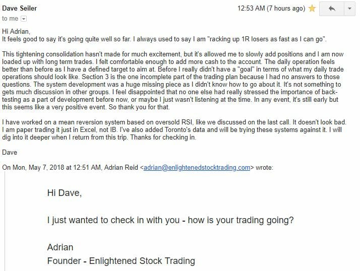 Enlightened stock trading - testimonial-dave s