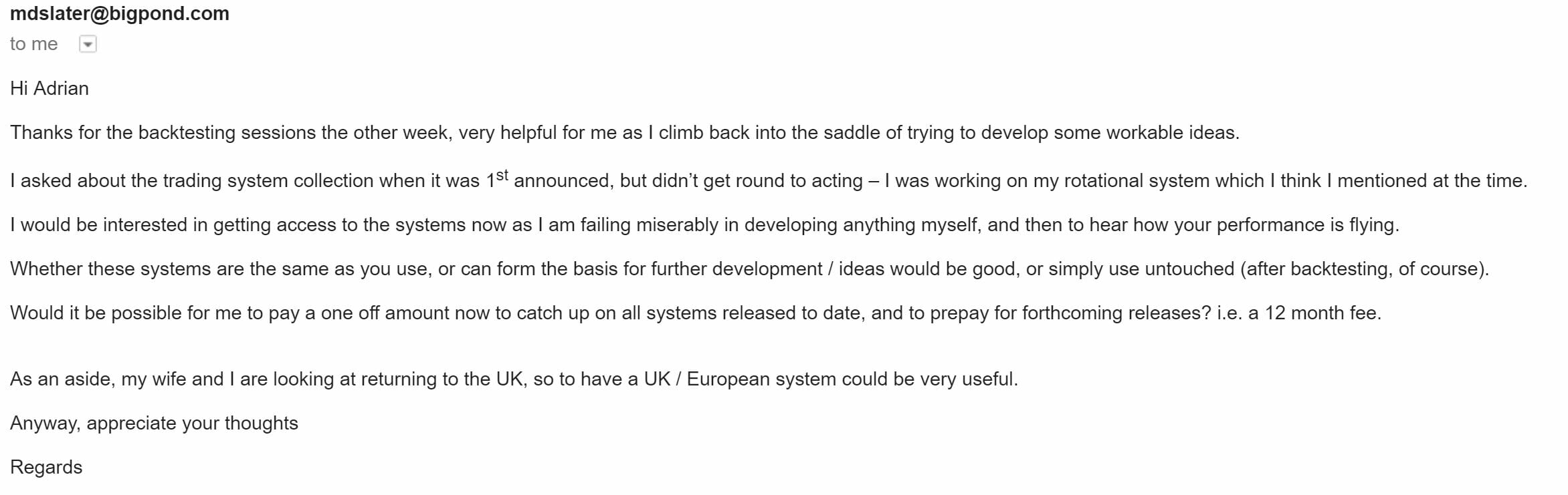 Enlightened stock trading - testimonial for experts guide to backtesting existing trading system-mike s