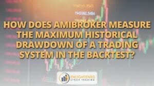How does amibroker measure the maximum historical drawdown of a trading system in the backtest