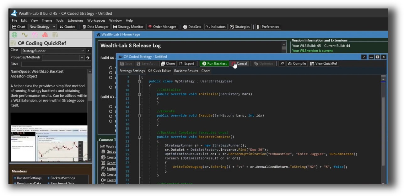 Wealth-lab - code editor