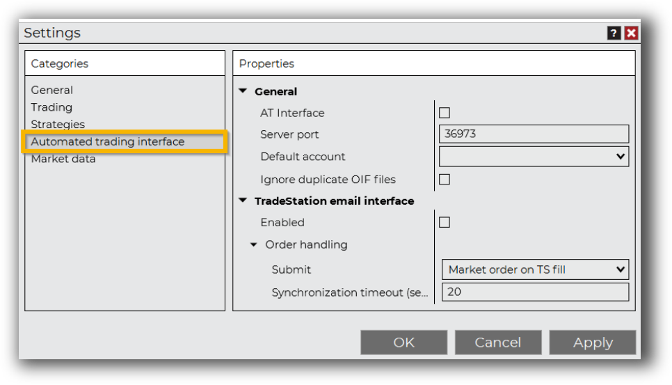 Ninjatrader - automated set-up