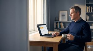 0-6a2fb44b975ba | enlightened stock trading Systematic trader at a desk reviewing an automated trading dashboard - automated trading done correctly is relaxing and stress free